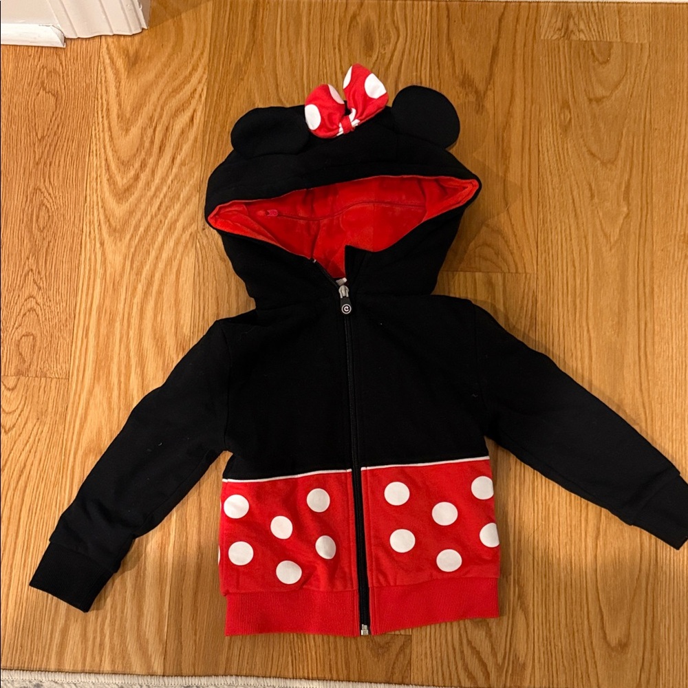 Disney Minnie Mouse Polka Dot Hoodie - Black and Red
